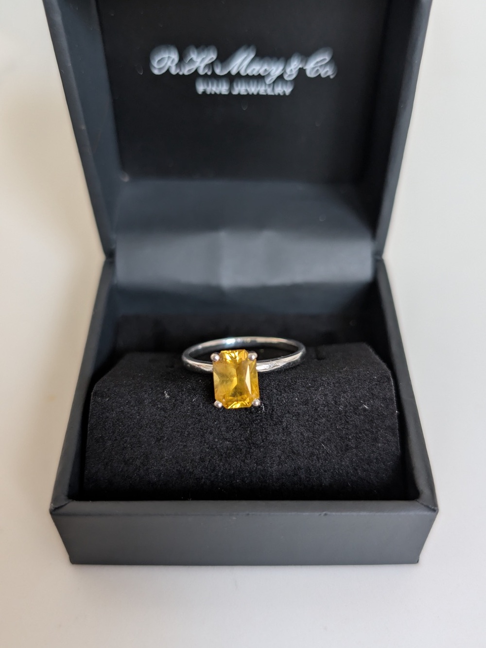 Shane Co. Yellow Sapphire Solitaire Ring